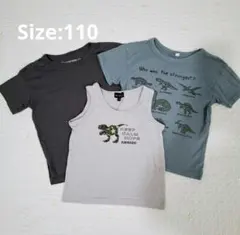キッズ Tシャツ タンクトップ3枚セット110センチ恐竜のサムネイル