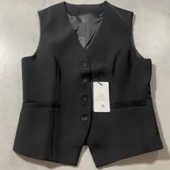 L ベスト ジレ ブラック 黒 事務服 レディース フォーマル オフィスのサムネイル