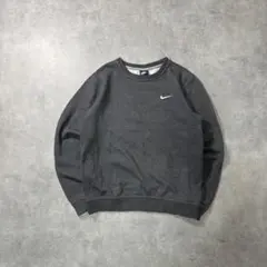 NIKE 00s スウェット トレーナー 刺繍ロゴ ワンポイント グレー S