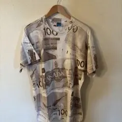 古着 90s FRUIT OF THE LOOM カナダドル札 総柄Tシャツ