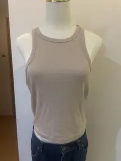 H&M★ベージュ ノースリーブ タンクトップ　Lサイズ