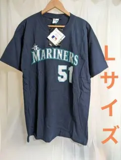 【1028】メンズTシャツ　イチローマリナーズ51 両面プリントMLB　Ｌサイズ