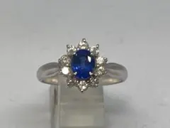 ☆ジュエリーマキ Pt850 サファイア3.57ct＆ダイヤ0.37ct リング 
