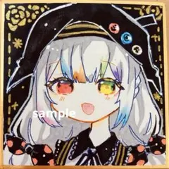 魔法少女ノ魔女裁判 まのさば　城ヶ崎ノア　イラスト色紙　手描き