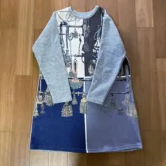 ♡タッセルプリント 軽い柔らかい長袖チュニック サイズＬ