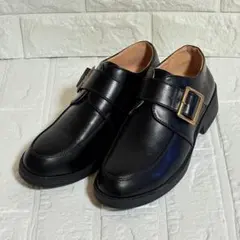 バックル ローファー 黒 ブラック 37 23.5cm スタイリッシュ