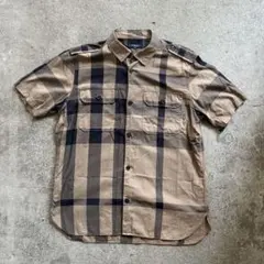 t*o様 BURBERRY バーバリー ブルーレーベル 半袖デニムシャツ Lサイ