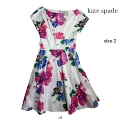 ケイトスペード　kate spade 花柄 ノースリーブ ワンピース L8