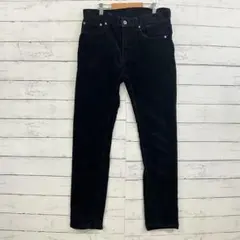 GU スキニーパンツ 黒色 ストレッチ コーデュロイ カジュアル メンズ M