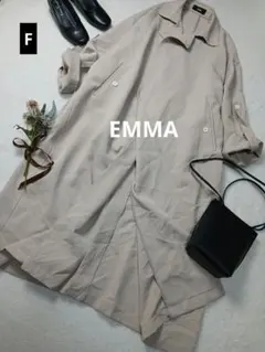 2132ꕤEMMA オーバーサイズロングトレンチコート【F】ベージュ 春 秋