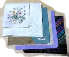 ハンカチ　5枚セット　近沢レース　2枚 ノーブランド3枚　　レトロ