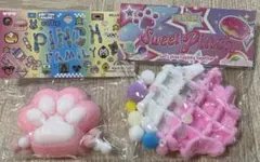 肉球スクイーズ ピンク×白 ワッフルスクイーズ ピンク翔白