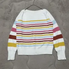 Old GAP ボーダーニット セーター カラフル コットン レディース XS