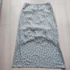 IENA 薄緑色 花模様 スカート