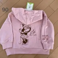 ミニー ミニーマウス ディズニー リボン パーカー 裏毛 90