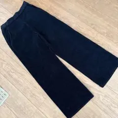 コーデュロイ ワイドパンツ 黒