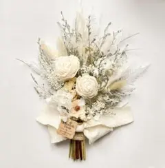 Natural＊ふわふわホワイトスワッグ♡ドライフラワースワッグ - メルカリ