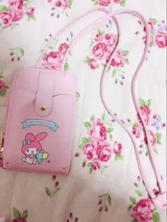 MY MELODY マイメロディ スマホショルダーバッグ ピンク カード入れ付き