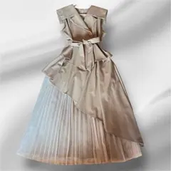 極美品✨dazzlinアシメプリーツトレンチワンピース　ベルト付き　M