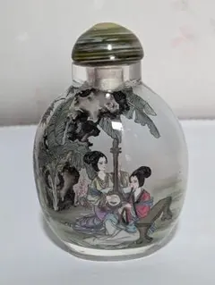 ☆骨董品 白馬の描かれた鼻煙壷 象牙鼻煙壷