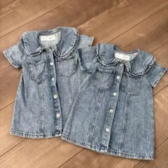 ZARA デニムワンピース 12-18M 2点セット　双子　ツインズ