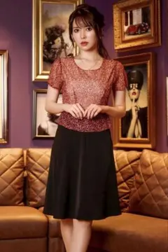 フレアワンピース　キャバドレス　レッド898 定価13200円