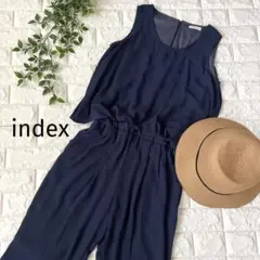 美品♪index♪ ネイビー♪ノースリーブ♪オールインワン　M