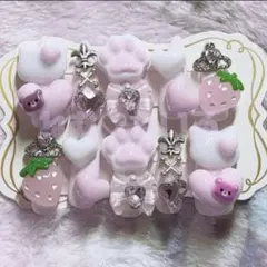 【現品のみ】量産型♡地雷系♡平成女児♡y2k♡ゴテゴテネイルチップ