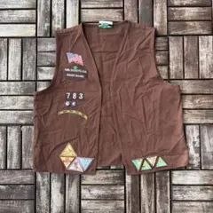 USA製 girl scouts ベスト ブラウン ワッペン アメリカ製