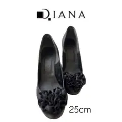 【ダイアナDAIANA】ブラックヒールパンプス25cm