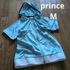 prince★メッシュラグラン半袖ジップアップパーカー水色 М