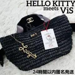 【レア】新品　ViS　ハローキティコラボ　ペーパーバッグ　40th　ブラックのサムネイル