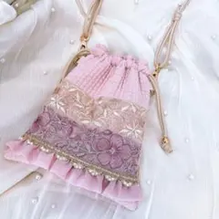 インド刺繍　ヌビサコッシュ　ピンク