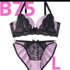 エメフィール　B75 Luster 超盛脇高　ブラック　パープル　ブラショーツL