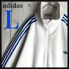【超希少】アディダス★デサント 刺繍ロゴ ポケット トラックジャケット L 白