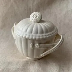 お花のクリームポット【ポ・ア・クレム】ポーセレン白磁器 /フランスアンティーク お花のクリームポット【ポ・ア・クレム】ポーセレン白磁器 /フランス