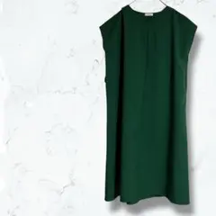 2273＊アースミュージックアンドエコロジー＊ワンピース 緑 F Vネック 春夏