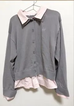 シャツレイヤード風ニット