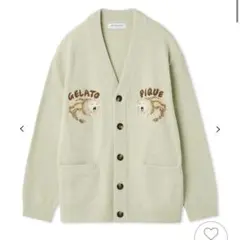 GELATO PIQUE sleeping cat ジャガードカーディガン