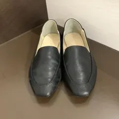 グローバルワーク　ブラックレザー ローファー　フラットシューズ