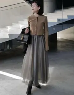 anuans シアーボリュームチュールスカート　M