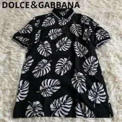 美品✨DOLCE＆GABBANA 最高級 ボタニカル/リーフ ポロシャツ 44のサムネイル