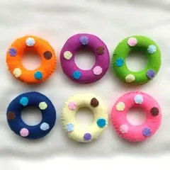 フェルトおもちゃ▪ドーナツ型▪6個▪保育教材▪療育教材▪ハンドメイド