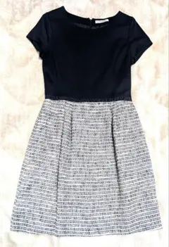 ノースリーブ フレアワンピース Mサイズ ネイビー　38