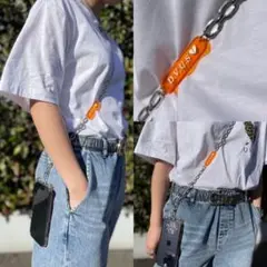 新品デビルユース スマホ　ショルダーChain Strap orange