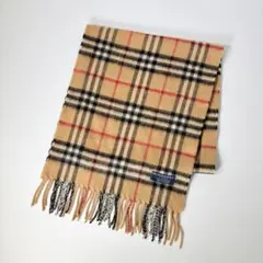 美品 Burberrys バーバリー ノバチェック カシミヤ マフラー ベージュ