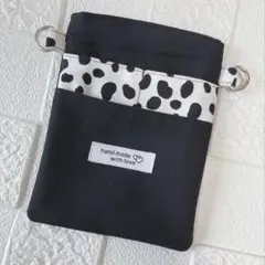 ナースポーチ　オーガナイザー　移動ポケット　ダルメシアン　ブラック