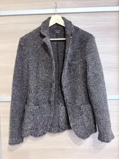 ZARA ニットツイードテーラードジャケット ポルトガル製