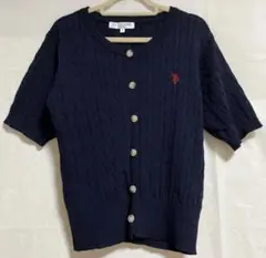 【U.S. POLO ASSN.】ケーブルニット半袖カーディガン