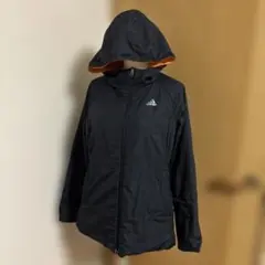 adidas フード付き中綿コート　ネイビーとオレンジのリバーシブル